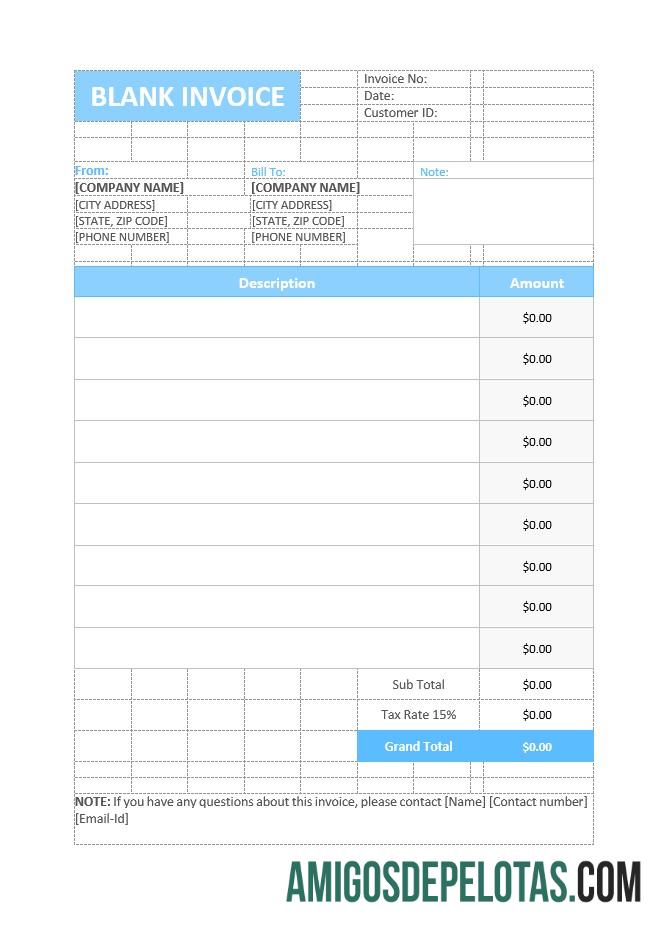 imprimível Modelo de fatura básica grátis